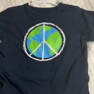 The Children's Place Blue and Green Peace Sign Tee